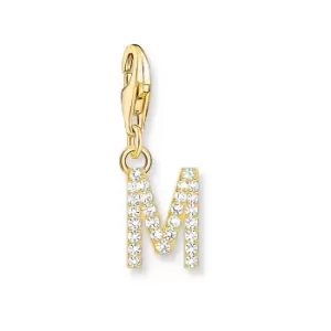 THOMAS SABO Gold Plated Zirconia Letter M Charm