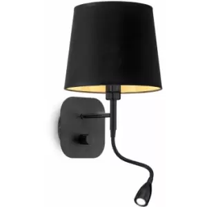 NORDIK Black wall light 2 bulbs