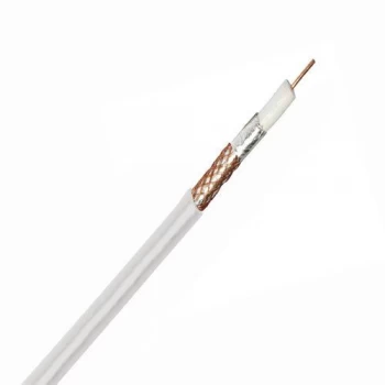 Zexum White Single 1mm Copper RG6 Digital TV Coax Aerial Cable With Foam Filled PE and CCS Braid - 5 Meter