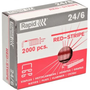 Rapid 24/6 Red Stripe Strong Staples 2000 Pack