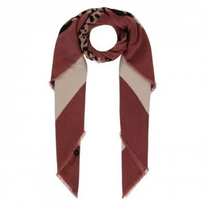 Liu Jo Animal Print Logo Foulard - Marsala 8134