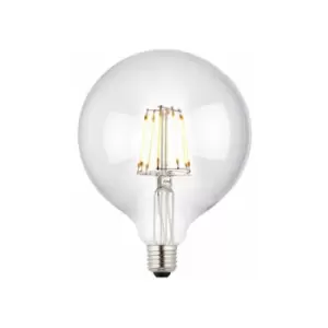 Loops - LED Filament Lamp Bulb Dimmable 6W E27 LED 125mm Clear Glass Globe Warm White