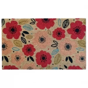 Poppy Fields Coir Door Mat