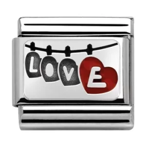 Nomination CLASSIC Silvershine Plates Hanging Love Charm 330208/04