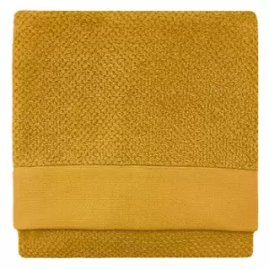 Textured Weave 100% Cotton 500gsm Bath Sheet, Ochre - Furn