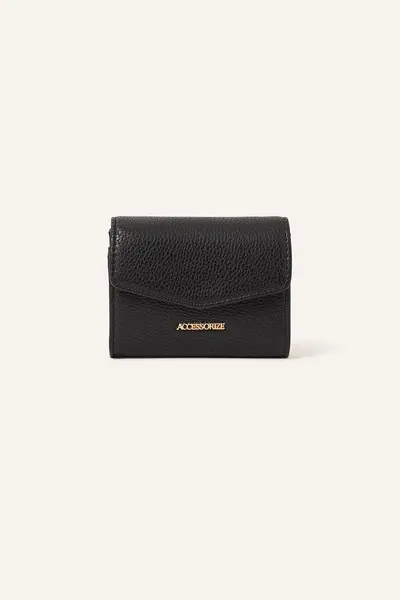 Accessorize Small Flap Zip Around Purse Black