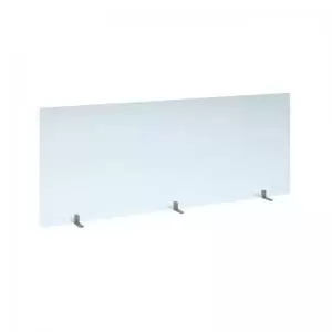 Free standing acrylic 700mm high screen with silver metal feet 1800mm