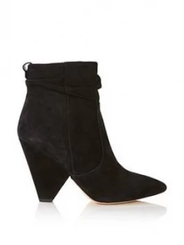 Sam Edelman Roden Suede Cone Heel Ankle Boots Black