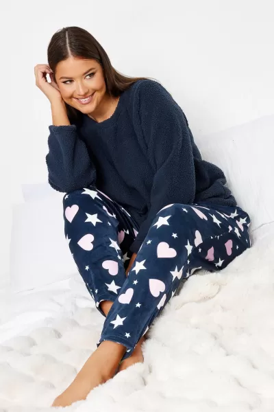 Printed Teddy Fleece Lounge Set