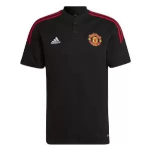 adidas adidas Manchester United Training Polo Shirt 2022 2023 Mens - Black