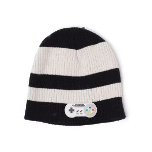 Nintendo - Controller Striped Unisex Comfortable Fitting Beanie - Black/White