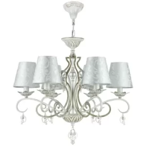 Monile Chandelier White with Gold with Shades, 6 Light, E14