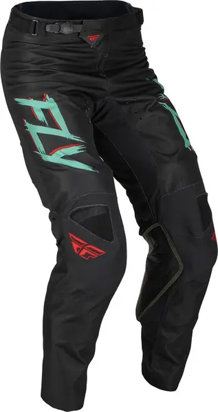 Fly Racing MX Pants Kinetic S.E. Rave Black Mint Red 36