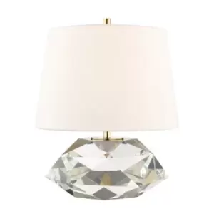 Henley 1 Light Table Lamp Brass, Belgian Linen