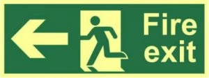 Fire Exit (Man Arrow Left) Sign Rigid S/ALum.Brd