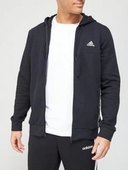 adidas Linear Logo Full Zip Hoodie - Black, Size S, Men