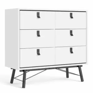 Ry Double 6 Drawer Chest In Matt White