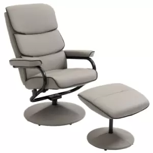 Homcom Leather Recliner Chair With Ottoman Swivel Lounge Seat With Footrest Stool