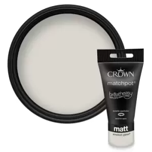 Crown Breatheasy Smoked Glass - Matt Standard Emulsion Paint - 40ml Tester