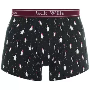 Jack Wills Bridley Penguin Print Single Boxer - Green