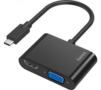 HAMA 200313 2-in-1 USB Type-C to HDMI & VGA Adapter