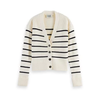 Scotch and Soda V Neck Cardigan - White