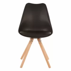 Premier Housewares Stockholm Chair with Tapered Legs, black