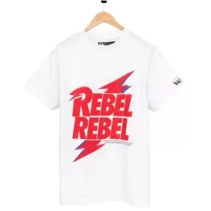 David Bowie Childrens/Kids Rebel Rebel Band T-Shirt (7-8 Years) (White/Red)