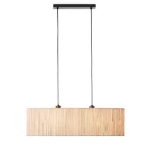 Longshore Bar Pendant Ceiling Lamp, Natural Seagrass, Matt Black