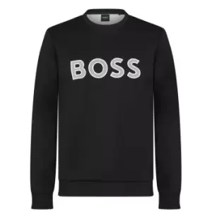 Hugo Boss Salbo 1 Crew Sweater Mens White Logo Black