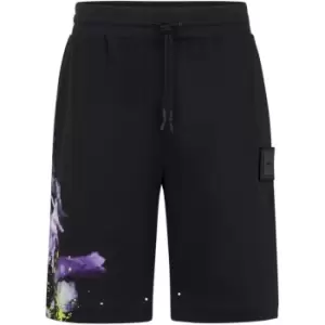 BOSS Lotus Print Shorts - Black