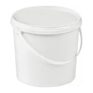 Seau 5 l plastique blanc alimentaire blanc av poignee avec profile et couv. clo