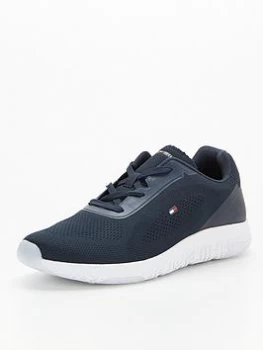 Tommy Hilfiger Lightweight Techmesh Flag Runner Trainers - Blue Size 43, Men