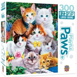 Masterpieces Puzzle Playful Paws Purrfectly Adorable Ez Grip Puzzle 300 piece jigsaw puzzle