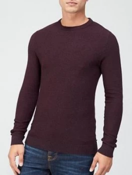 Jack & Jones Textured Knit Crew Neck Jumper - Black