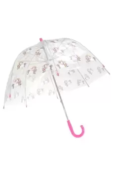 Transparent Unicorn Themed Stick Umbrella