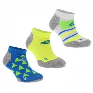 Skechers Performance Divison Low Cut Socks Pack of 3 Junior Boys - Blue/Multi