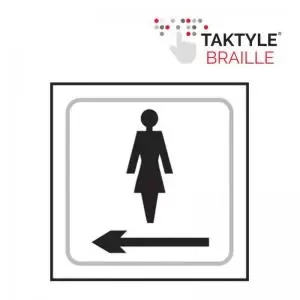 Ladies Graphic Arrow Left&rsquo; Sign; Self Adhesive Taktyle;