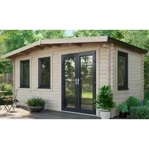 Power Sheds 8 x 16ft Right Hand Door Apex Chalet Log Cabin