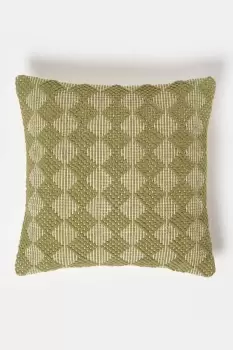 Lima Handwoven Textured Green Cushion