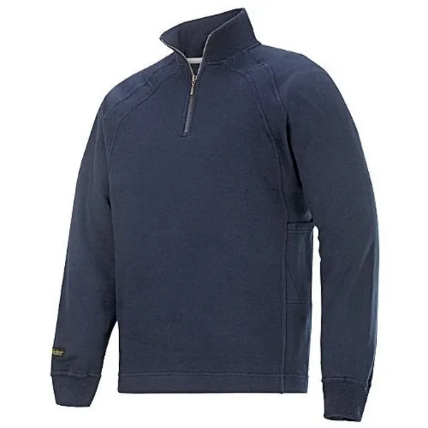 Snickers 2813 Mens 1/2 Zip Sweatshirt Black with MultiPockets 28139500008 Colour: Navy