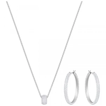 Ladies Swarovski Silver Plated Stone Earring & Necklace Set