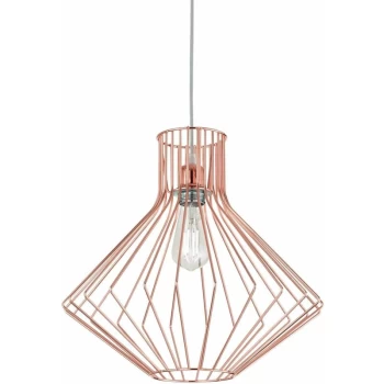 Ideal Lux Lighting - Ideal Lux Ampolla - 1 Light Wire Ceiling Pendant Copper, E27