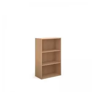 Contract bookcase 1230mm high with 2 shelves - beech