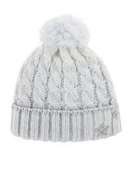 Monsoon Girls Ombre Evie Star Dazzle Cable Beanie Hat - Blue