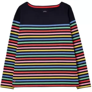 Joules Womens Harbour Long Sleeve Jersey Top AW22 Navy Multi Lurex Stripe 18