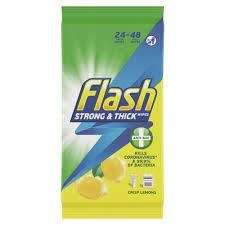 Flash Wipes Lemon Anti Bac 60-120 Wipes