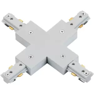 Commercial Track Lighting Cross X-Connector - 182 x 182mm - White PC Rail System