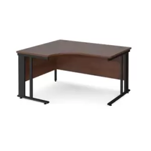 Office Desk Left Hand Corner Desk 1400mm Walnut Top With Black Frame 1200mm Depth Maestro 25 MCM14ELKW