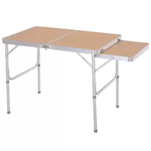 Outsunny Aluminium Extendable Picnic Table - Natural